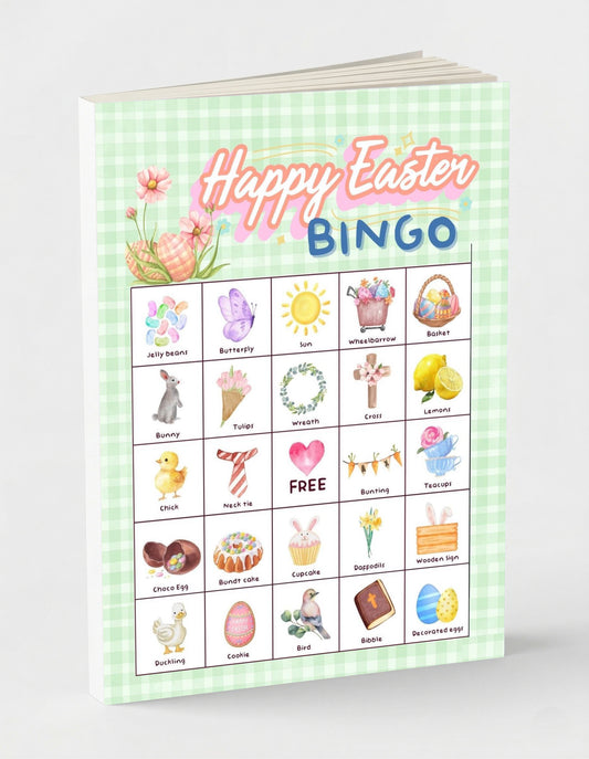 Happy Easter Bingo - 32 PRINTABLE unique cards. Instant digital download PDF. Easter Sunday Theme, Classroom use, Party