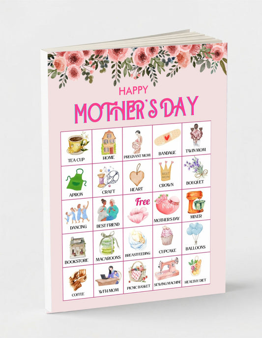 Mother's Day Bingo - 32 PRINTABLE unique cards. Instant digital download PDF. Fun Mother's Day Party Game, Mom Birthday Activity for Kids and Teens