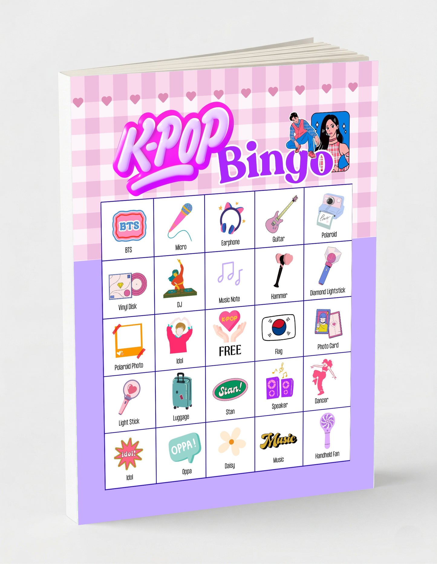 Kpop Bingo - 32 PRINTABLE unique cards. Instant digital download PDF. K-pop Themed Party Games for music fandom, Idol Fan Gifts
